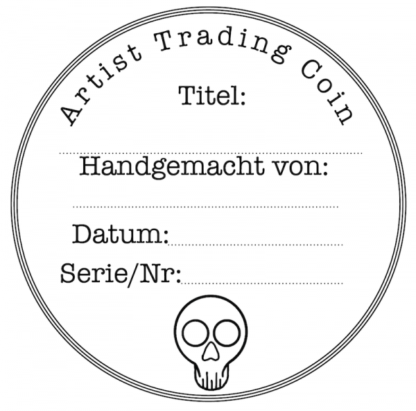 Stamping-Fairies - ATC Coin-Rückseite - Totenkopf